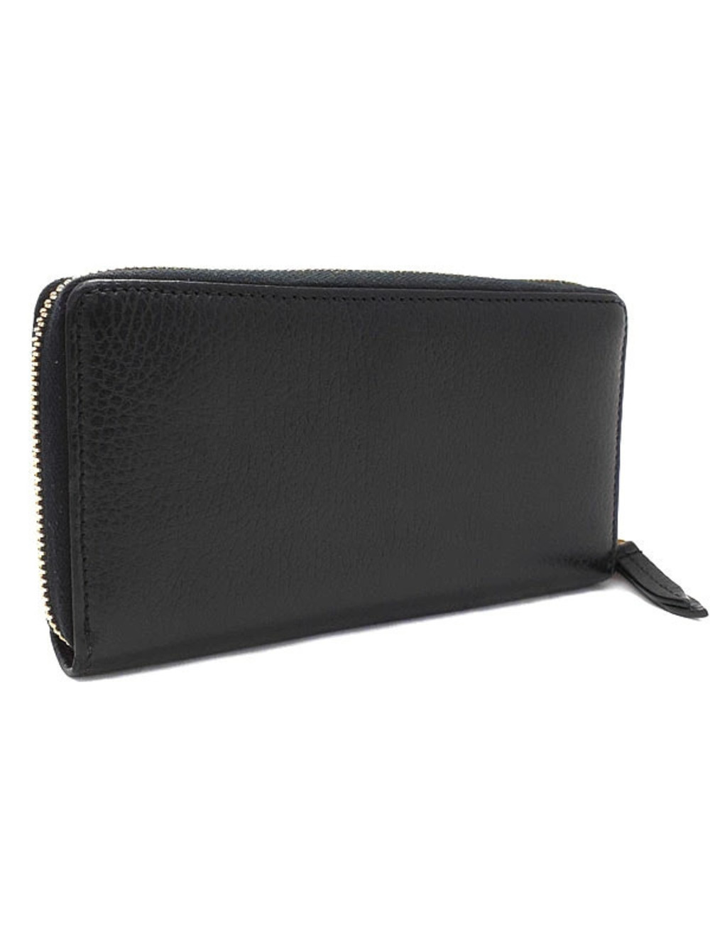 Gucci Marmont Zipper Around Long Leather Zip Wallet GG Round Black